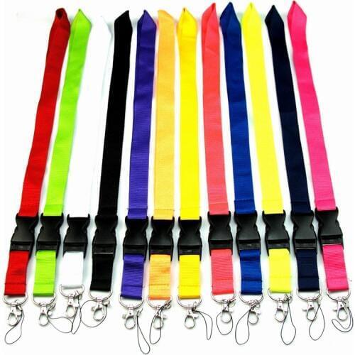 Customizable LOGO solid color neckline lanyard key certificate gym mobile phone with USB badge clip DIY lanyard
