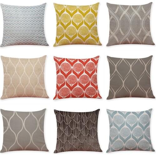 Brief Style Geometric Pillowcase 18x18 inch Decorative Wave Floral Sofa Throw Pillow Cover Pillowcase