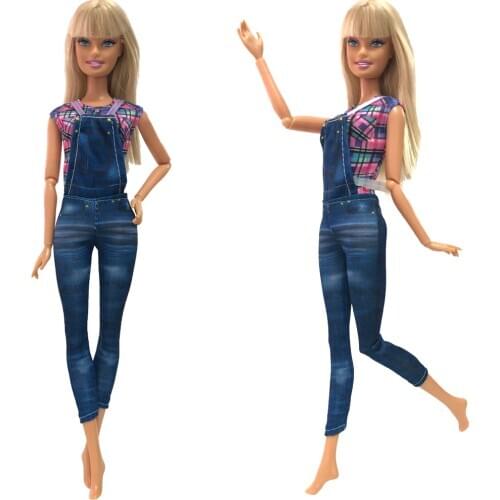 NK Newest 1 Pcs Doll Clothes Handmade Dress Fashion Jeans Outfit Party Gown For Barbie Doll Girl Best Gift 278F 5X