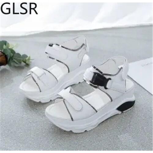 2021 New Woman Summer sandals high heels Female shoes Korean thick bottom sandals students sandals Fashion comfort sandals