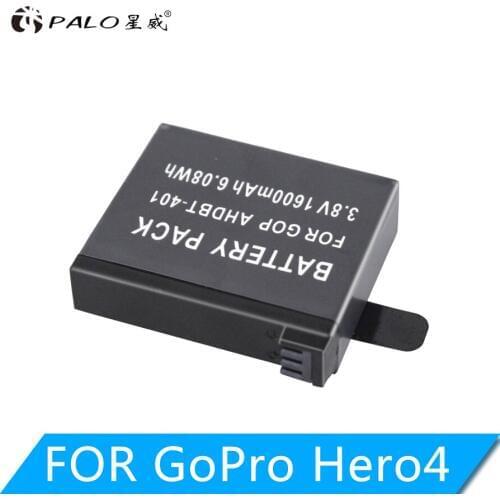 PALO 1600mAh AHDBT-401 Battery akku for Gopro Hero 4 Batteries Go Pro Hero4 bateria AHDBT 401 Action camera Accessories
