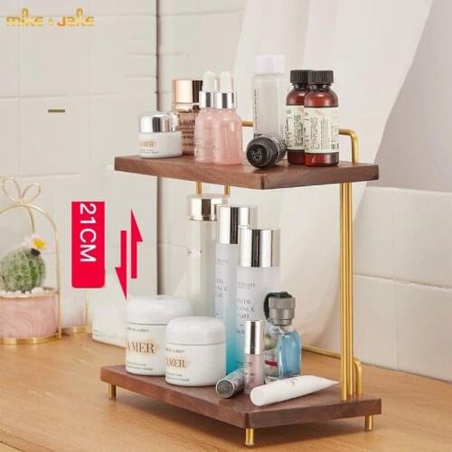 Solid wood shelf toilet bathroom toilet toiletries shelf washing table desktop skin care products storage desk shelf landing