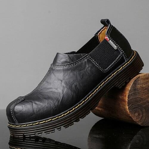 Luxury Mens Tooling Casual Shoes Men Business Genuine Leather Shoes Fashion Slip on Footwear Man Shoes Comfortable Male Loafers