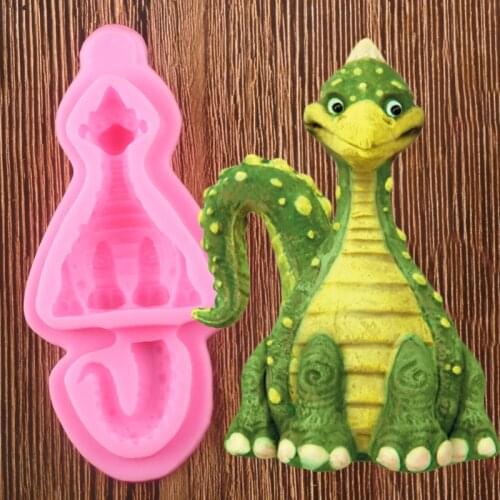 3D Cartoon Dinosaur Silicone Molds Baby Birthday Fondant Cake Decorating Tools Candy Polymer Clay Chocolate Gumpaste Moulds