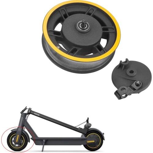 Front Wheel Hub+Front Wheel Drum Brake for Ninebot G30 Max Electric Scooter 10inch Wheel Hub with Disk Brake Assembly Spare Part