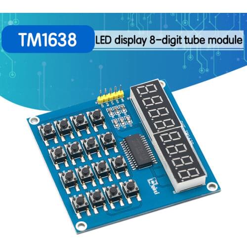 TM1638 LED Display 8-Bit Digital Tube Module 3-Wire 16 Keys 8 Bits Keyboard Scan And KEY LED Display Module For Arduino DIY Kit