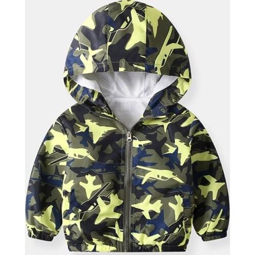 Boys girls Outdoor jacket coat spring Autumn children clothing toddler fashion cartoon dinosaur cars camouflage Hoodie clothes