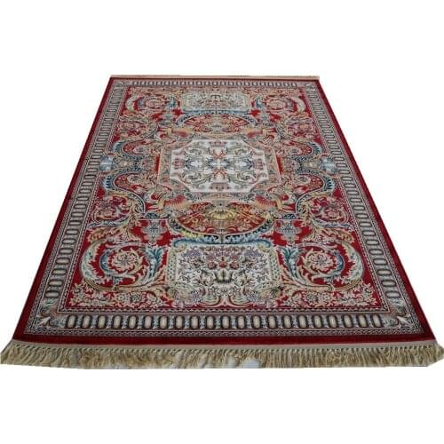 Viscose french carpet About 5.3' X 7.6' machine made Thick Plush Savonnerie Rug Carpet Made To Order 4redgc161savyg28