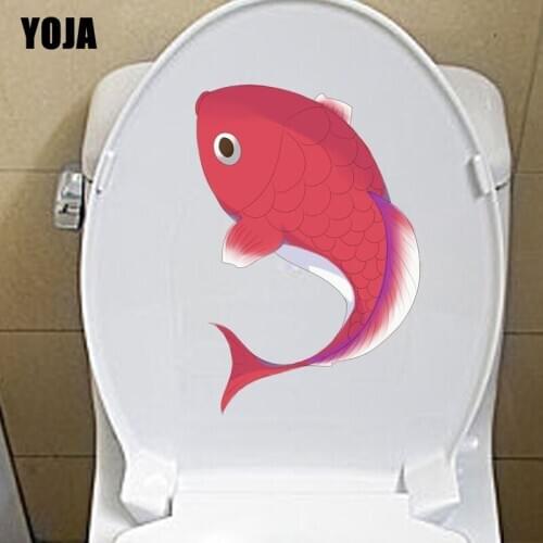 YOJA 17.1*25CM Free Fish BedRoom Home Decor Toilet Decal Wall Sticker Creative Cartoon T3-0774
