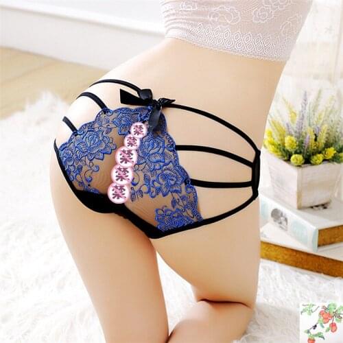 Ladies Sexy Lace Panties Women Embroidered Flowers Hollow Mesh Lightweight Transparent Low Waist Briefs Sexy Panties
