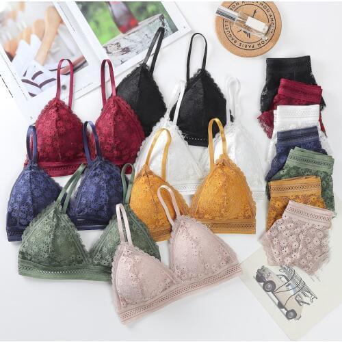 Women Lace Beauty Back Bra Set Sexy Women Underwear Seamless Bras Panties Set