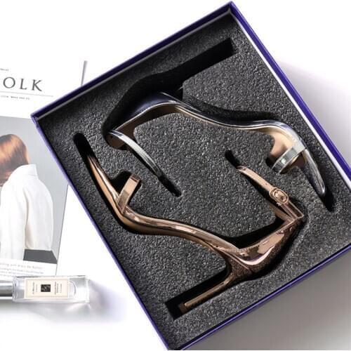 Famous Luxury Sexy Strappy Sandals Women Stiletto High Heels Sandals Fashion strap ladies Cover Heel shoes