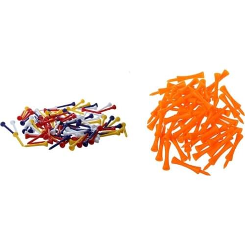 100Pcs 49mm Color Mixed Plastic Golf Tees & 50Pcs 70mm Big Castle Golf Tees (Orange)