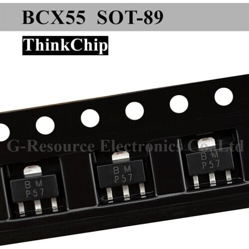 100pcs) BCX55 SOT-89 SMD Crystal triode BMP57 SOT89 (Marking BM )