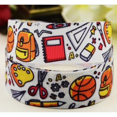 22mm 25mm 38mm 75mm Stationery Cartoon printed Grosgrain Ribbon party decoration 10 Yards X-03896