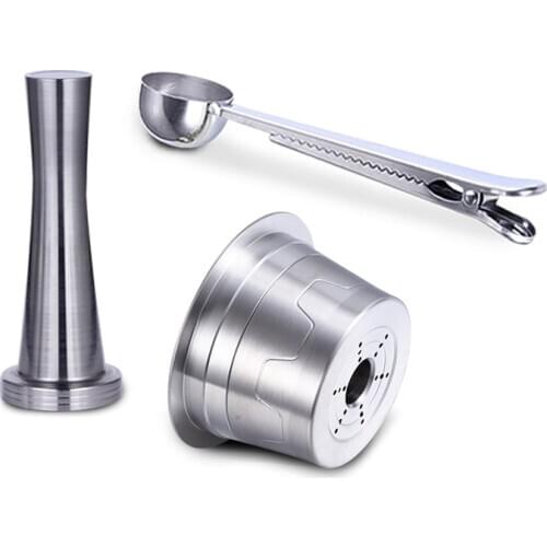 3Pcs Reusable Coffee Capsule Filter Cup Baskets for Verismo /KFEE /CBTL Replacement Coffee Pods Cup Coffee Powder Hammer