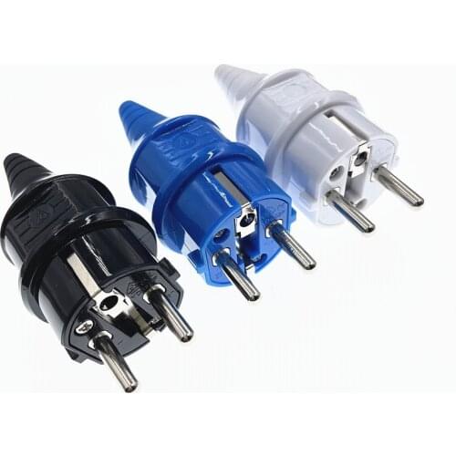 4000W 16A EU Waterproof IP54 Industrial Electrical Power French Rewireable Plug Male Socket Outlet Adaptor