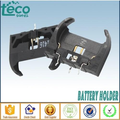 10PCS CR2032 Battery Button Cell Coin Holder Socket Case Black with three pins TBH-CR2032-09