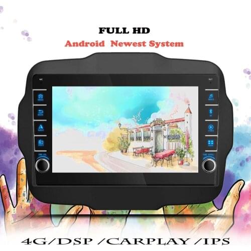 Car Auto Radio Android 10 Multimedia Player For Jeep Renegade 2014 2015 2016 2017 2018 2019 2020 Navigation GPS DVD Head Unit