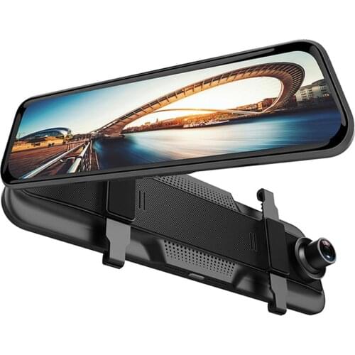 Car DVR LED Full Screen Double Lens Recording Rear View Mirror 10 Inch 1080p HD WDR Night Vision Car Recorder Parking Monitor