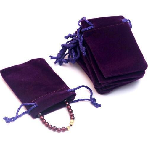 50pcs 15x20cm (5.9"x 7.87") Purple Color Velvet Gift bags Large Packaging Bag For Jewelry Drawstring Velvet Pouches Nice Quality