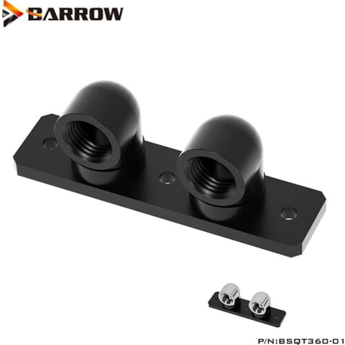 Barrow G1/4" 360 Rotary Fittings,GPU Block Bridge Adapter,GPU block Install Water Cooling fittings,Black,Silver, BSQT360-01