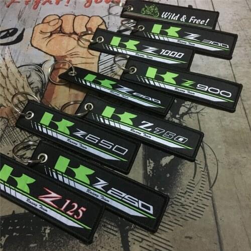 Motorcycle Embroidery Key Holder Chain Collection Keychain For Kawasaki z125 z250 z300 z650 z750 z800 z900 z1000Badge Keyring