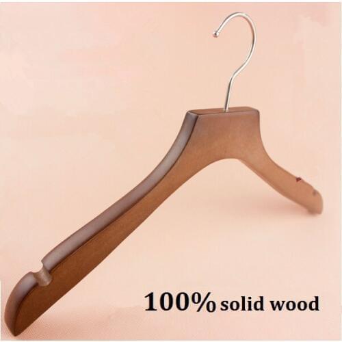38* 2CM brand wooden clothes hanger woman cloth hangers with wider shoulder 100% solid 5pcs/lot free shipping