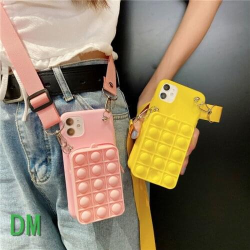 Zipper Wallet Relieve Stress Phone Case for Samsung galaxy S8 S9 S10 Plus S6 S7 edge Note10 9 8 A20 A10 A30 A50 S A70 A90 A70E