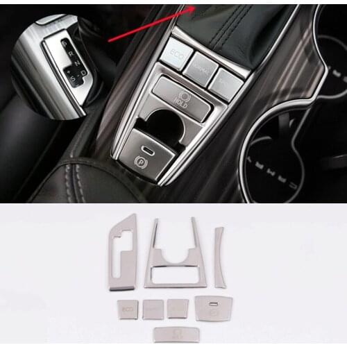 For Toyota Camry 2018 2019 Car gear shift knob frame panel Decoration Word posted Cover Trim Stainless Steel Accessories 8pcs