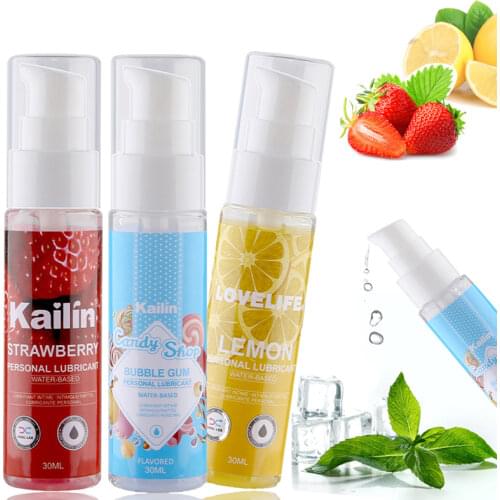 Sex Lubricant 30ml Water-based Strawberry/Lemon/Mint flavor Sex Oil Vaginal Anal Gel Adults Sex Product Oral sex Lube