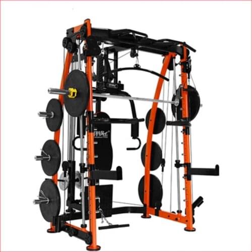Smith Comprehensive Trainer Gantry Squat Rack Household Multifunctional Combination Sports Fitness Equipment Barbell Plates Disk