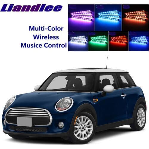 LiandLee Car Glow Interior Floor Decorative Seats Accent Ambient Neon light For Mini Hatch Hatchback Hardtop R50 R53 R56 F56 F55