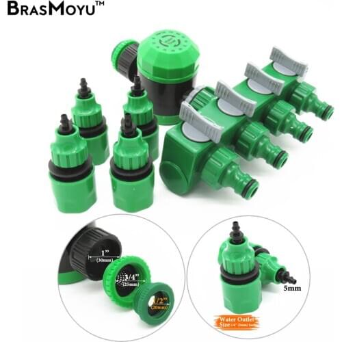 BRASMOYU Garden Irrigation Mechanical Timer with 4/7 8/11mm Barb Connnect 2/4 Way Hose Water Splitter 120 Mins Water Controller