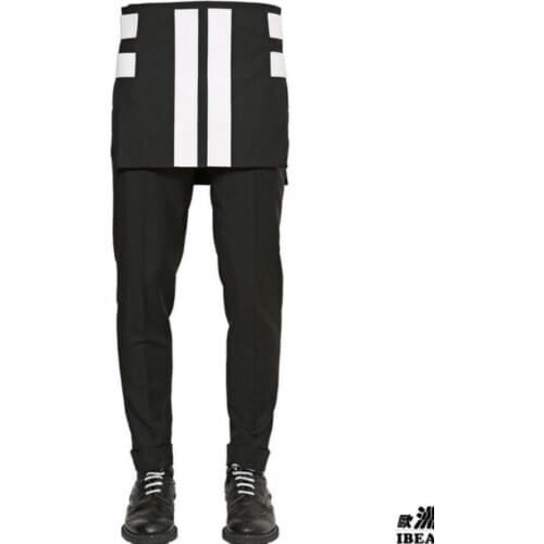 27-44 ! 2016 Autumn mens clothing new male personality culottes fashion trousers stage singer costumes