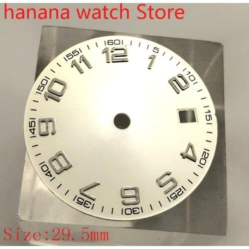 No Bliger logo sterile 29.5mm dial date ETA 2824/2836 Miyata 8215/8205/821A movement mens watch night plate parts white