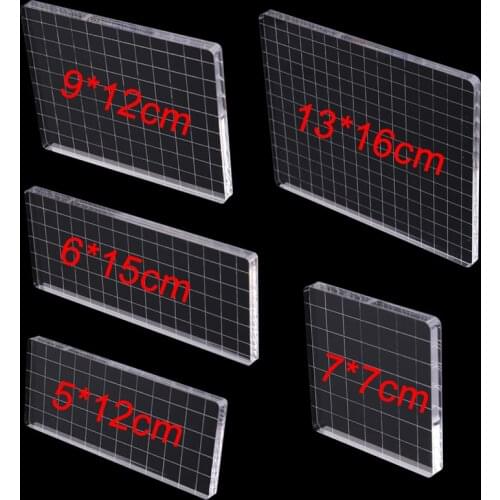 5 Size Clear Acrylic Stamp Block For Transparent Rubber Stamps Use DIY Scrapbooking Clear Photo Album Decorative Handmade Tool