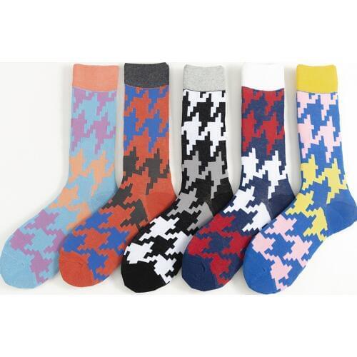 New High Quality Men and Women Hip Hop Socks Colorful Candy Color Lightning Pattern Tube Socks Wild Casual Harajuku