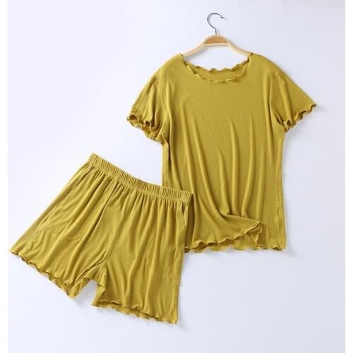 New Pyjama Pour Femme Short Sleeve Modal Sleepwear Set Large Size Pajamas Women Loungewear Home Clothes Korean Pijama Mujer 3XL