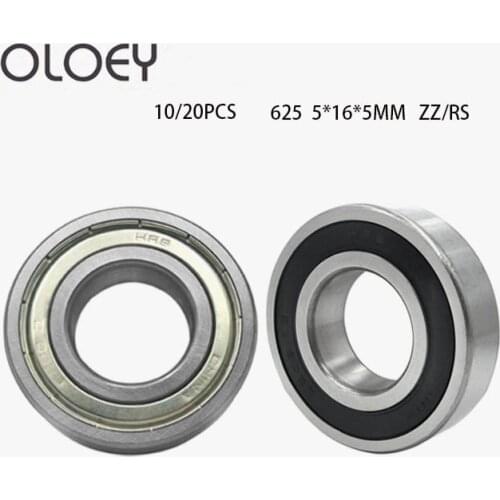 10/20pcs Excellent Free Shipping 625ZZ RS ZZ 625-2Z 5*16*5mm Bearings 5x16x5 mm Miniature Ball Bearings R-1650ZZ RS DT1