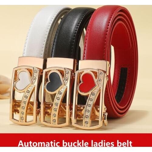 2020 Fashion Women Belts For Dress Jeans Automatic Buckle Strap Luxury Women Waistband Brand Designer Genuine Leatn Belt Fashion