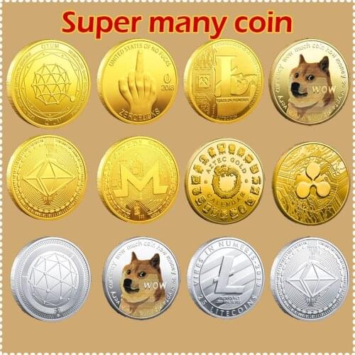 Dog Pattern CoinBitcoin/Ethereum/Litecoin/Dash/Ripple/EOS/Dogecoin Ada Cardano Crypto Coin IOTA Physic Silver/Various Coins