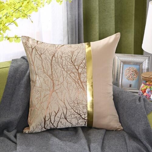 American Light Luxury Pillow Cases Sofa Bed High-grade Waist Pillowcase Patchwork Striped Pillow Covers Home Chair Decoration