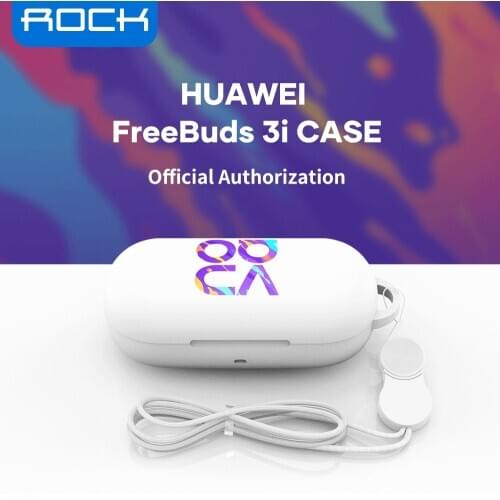 ROCK Silicone Shockproof Case For Huawei Freebuds 3i 360° protection Washable With Anti-lost Lanyard Earphone Accessories