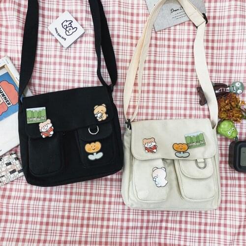 Women Shoulder Bags Handbags 2020 New Fashion Female Canvas Messenger Bags School Students Crossbody Bags for Teenage Girls