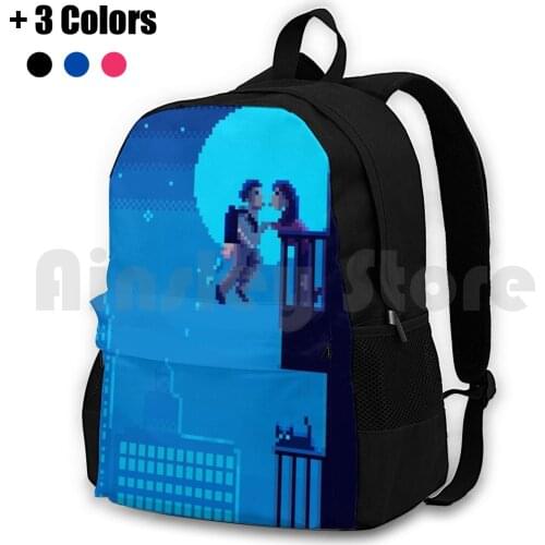 Fly Me To The Moon Pixel Art Outdoor Hiking Backpack Riding Climbing Sports Bag Pixel Pixel Art Retro Videogames 8Bit Games