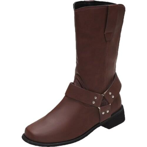 Womens boots autumn 2021 new boots fashion riding boots low heel casual boots large size womens designer goth shoe for women