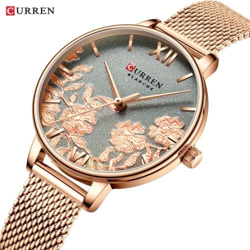 2020 CURREN Women Watches Fashion Casual Stainless Steel Strap Wristwatch for Women Clock Stylish Quartz Ladies Watch