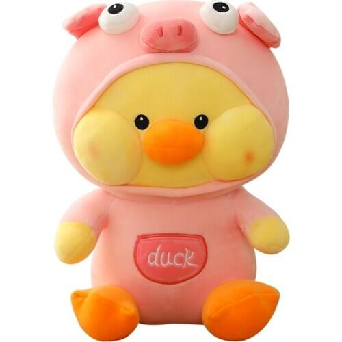 2021 1pc 35CM Plush Yellow Duck Dressing Up Frog Pig Baby Sofa Bed Lovely Stuffed Animal Cushion For Girlfriend New Year Gift