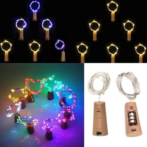 10 Colors LED Cork String Light 1M 10LEDs 3.28ft Fairy Light Battery Powered Copper Wire for Wedding Xmas Wine Bottle Decor Lamp